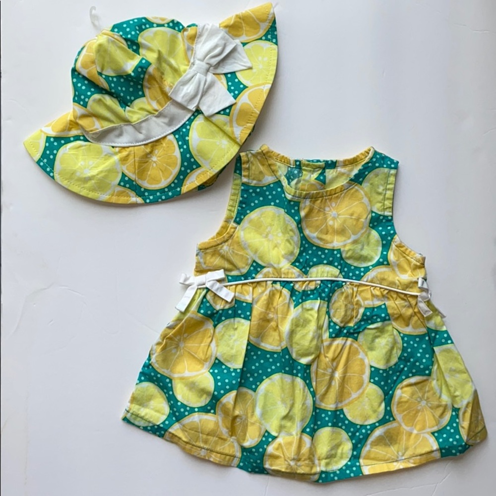 Gymboree lemon dress & Hat set 🍋